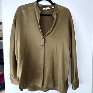 100% Silk Vince Tunic - size S, Olive Green